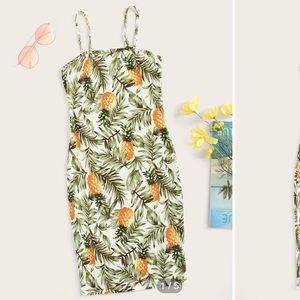 Pineapple Print Cami Dress